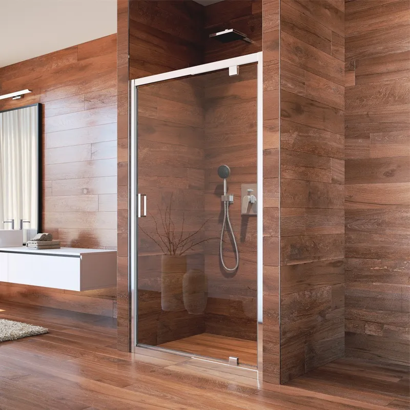 Porte de douche à réglage de porte en verre à pivot simple