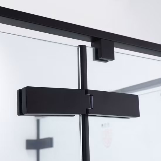 Cabines de douche en verre trempé à pivot de salle de bains encadrées noires à la mode de personnalisation de base