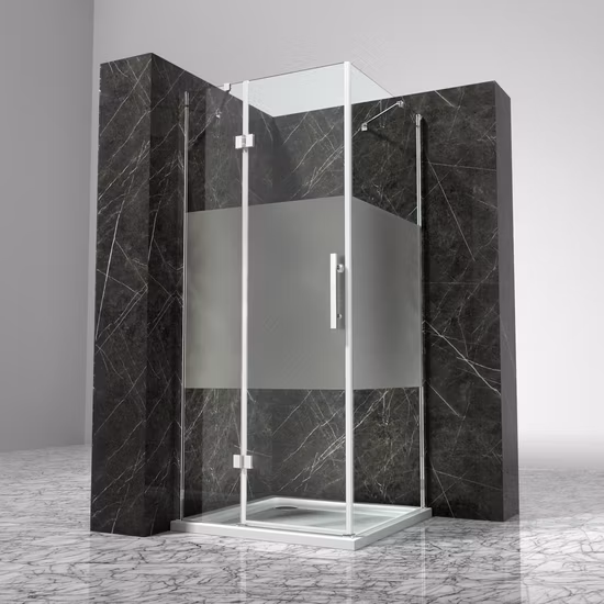 Cabine de douche à charnière en verre trempé de 8 mm, haute qualité, prix compétitif 90
