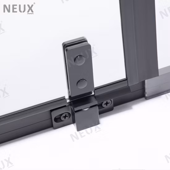 Cabines de douche en verre trempé à pivot de salle de bains encadrées noires à la mode de personnalisation de base